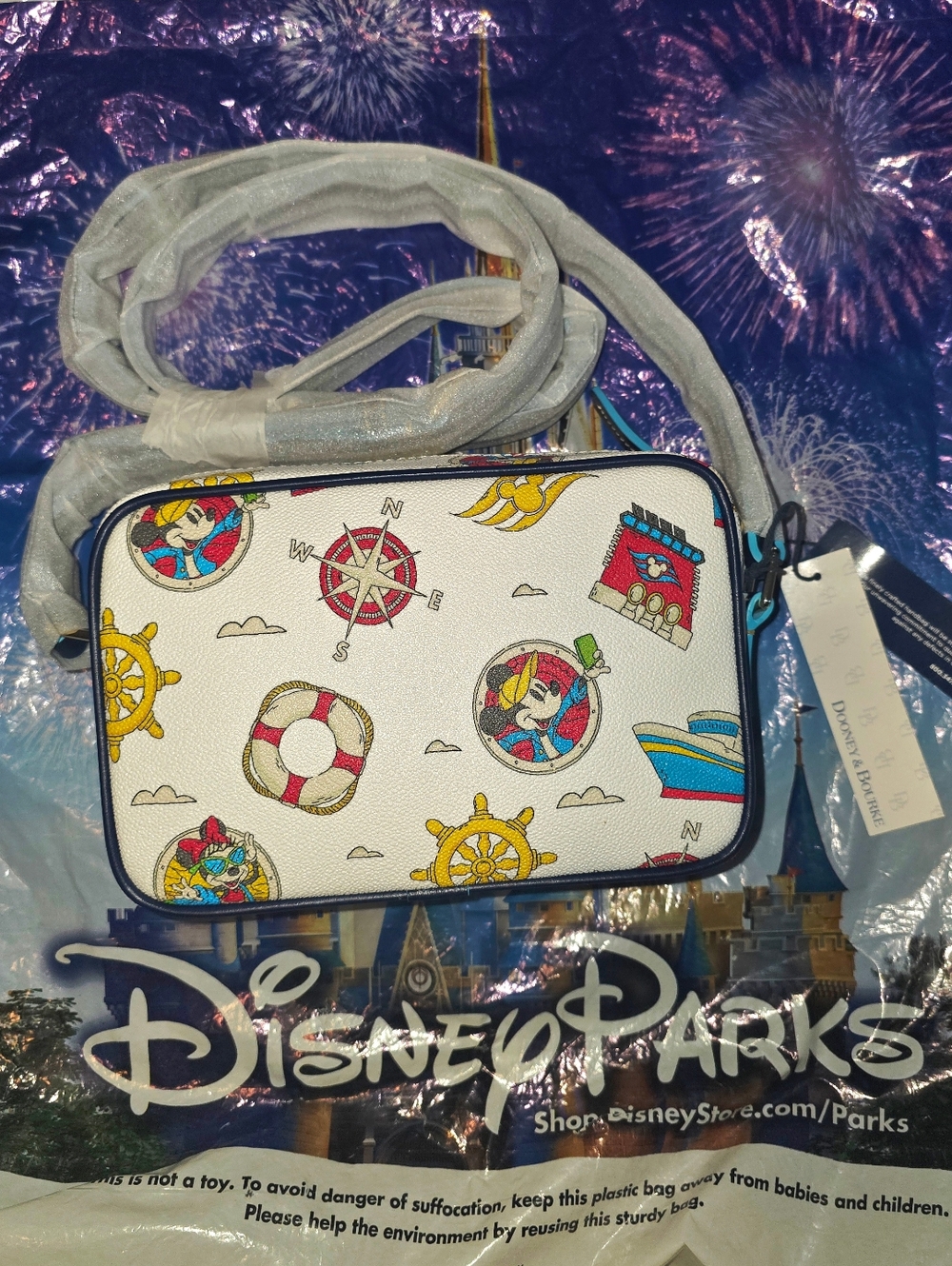 Disney Parks Cruise Line Mickey Mouse White Small Handbag by Dooney & Bourke